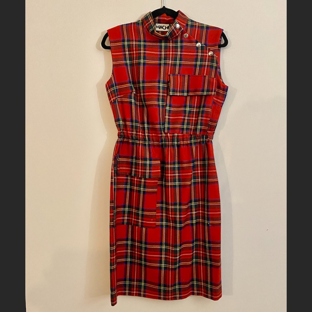 (NEW) Hache Collard Plaid Dress